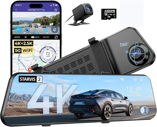 4K+2.5K  DashCam Mirror – مرآة داش كام ذكية - albarakwt
