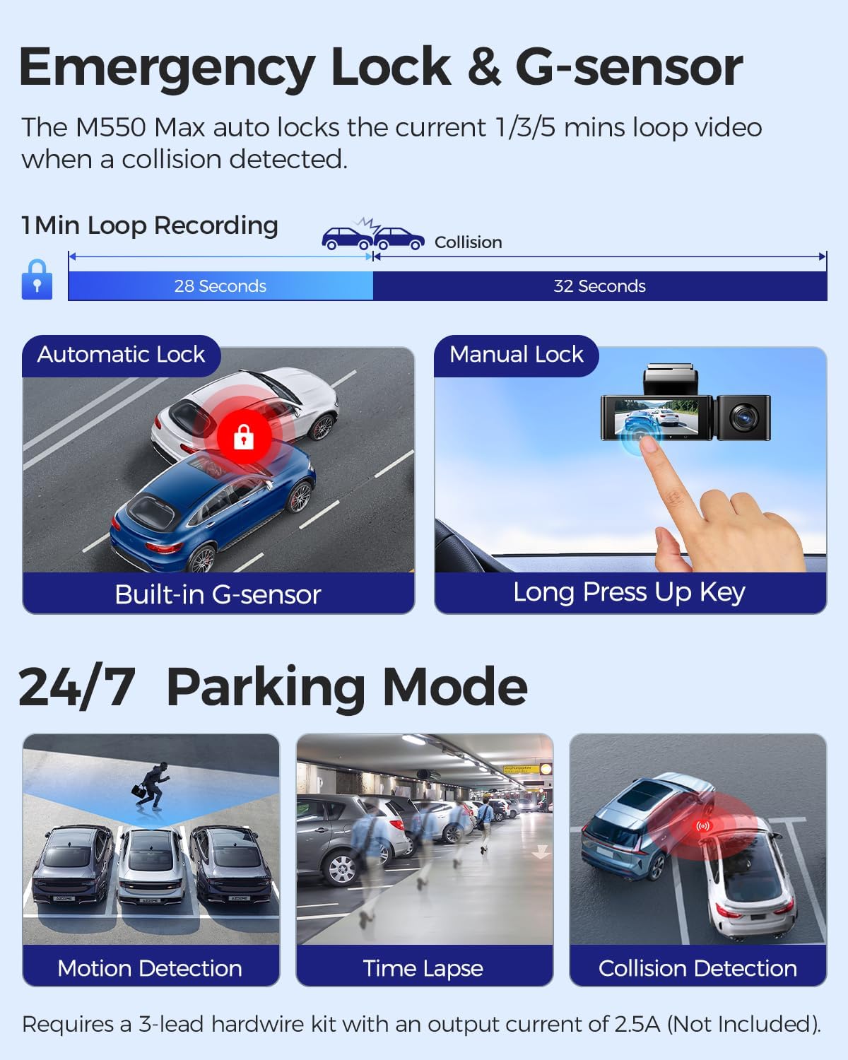 AZDOME M550 Max 4K IPS Screen Dashcam with - albarakwt