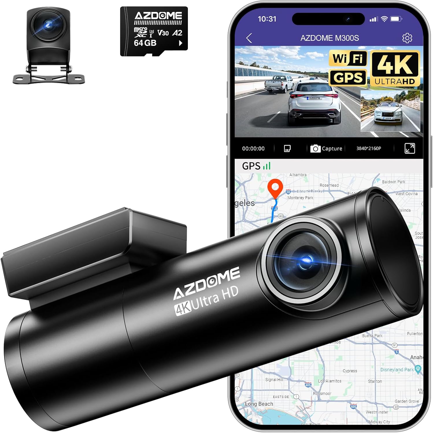 AZDOME M300S DASHCAM 4K ULTRA HD - albarakwt