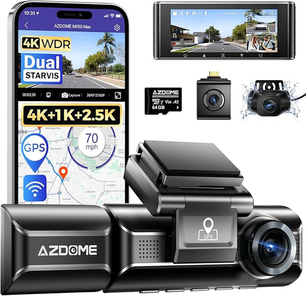 AZDOME M550 Max 4K IPS Screen Dashcam with - albarakwt