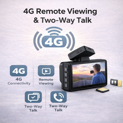 كاميرا سيارة ذكية 2K مع 4G | Smart 2K 4G Dash Cam - albarakwt