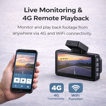 كاميرا سيارة ذكية 2K مع 4G | Smart 2K 4G Dash Cam - albarakwt