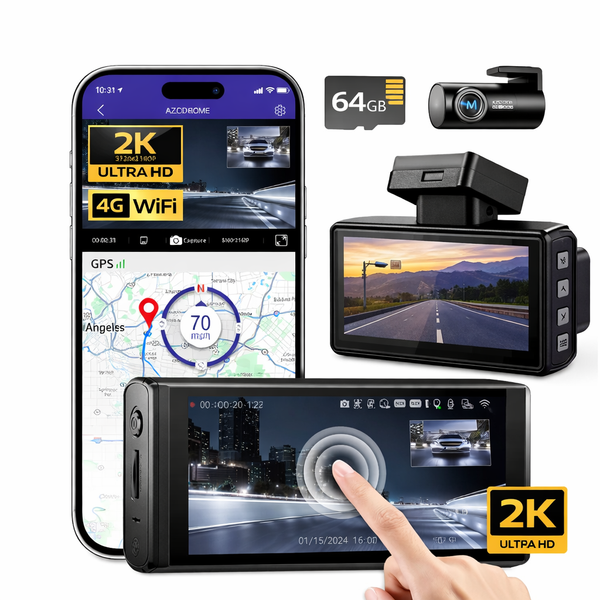 كاميرا سيارة ذكية 2K مع 4G | Smart 2K 4G Dash Cam - albarakwt
