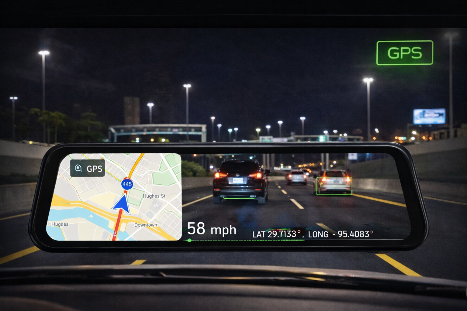 4K ultra HD front dash cam recording example